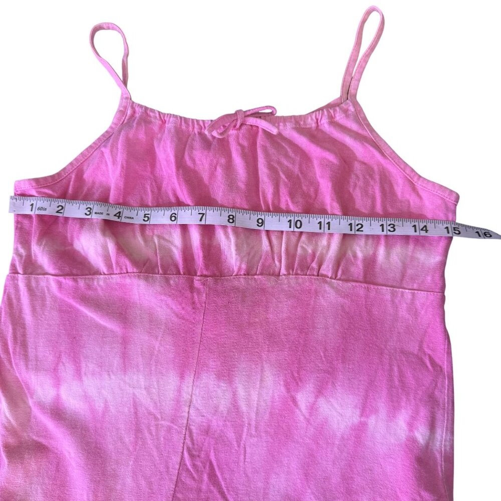 Vintage Basic Editions Women's Pink Tie Dye 100% Cotton Mini Dress Size 14 XS - Picture 4 of 6